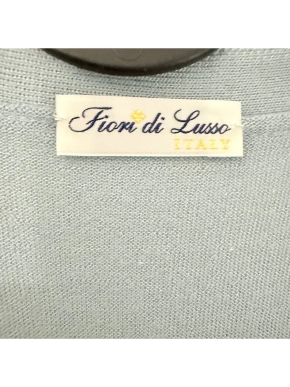 Fiori di Lusso Italy Blue Cashmere Silk Button Cardigan Sweater Mens Large